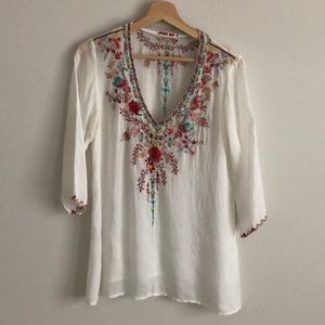 Gorgeous Embroidered Silk Tunic